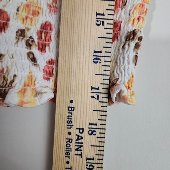 Abercrombie & Fitch Women's Floral Top XXS Smocked Romantic Soft Girl Spring - Picture 9 of 12